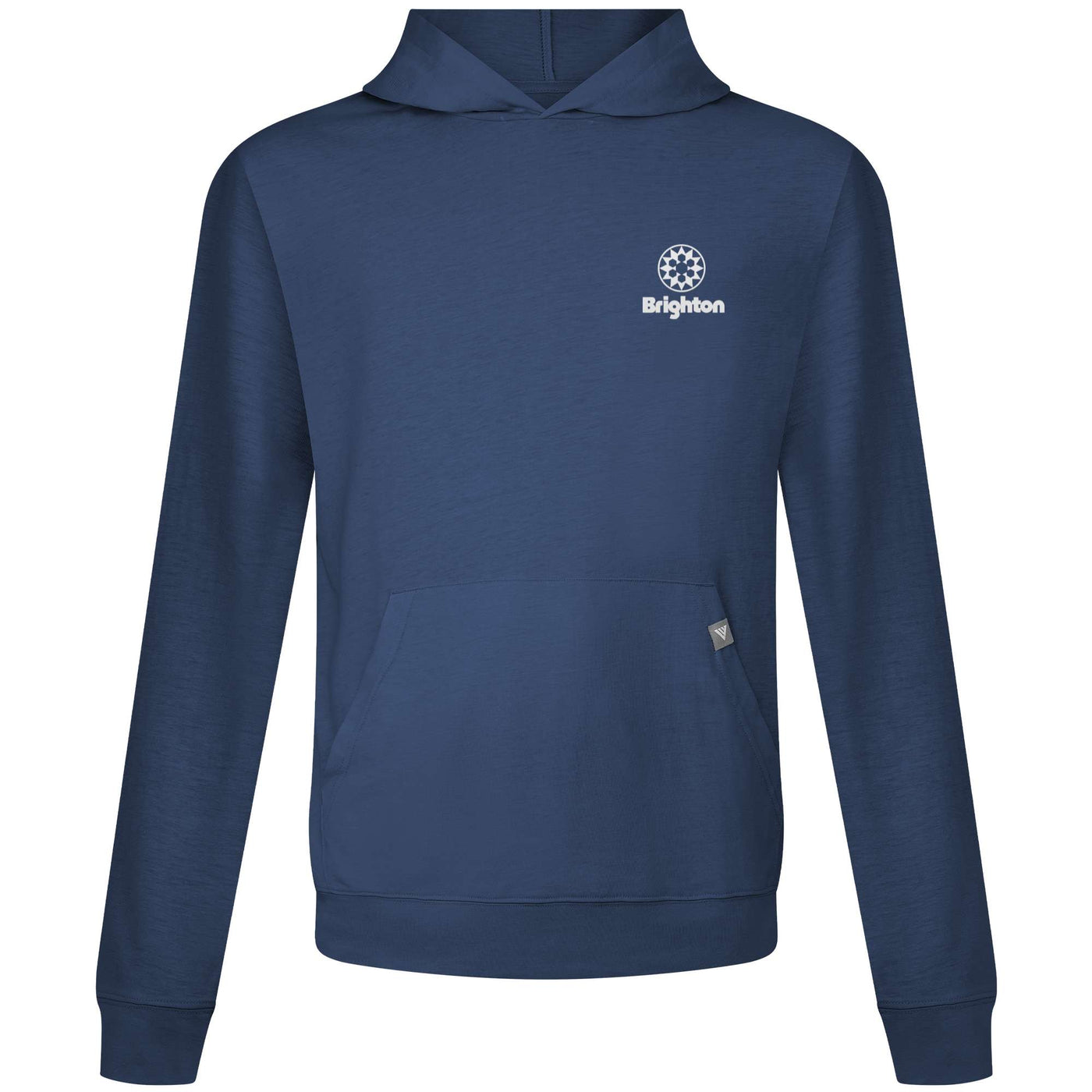 Brighton Men's Lightweight Tech Hoody White Small Chest Logo NAVY