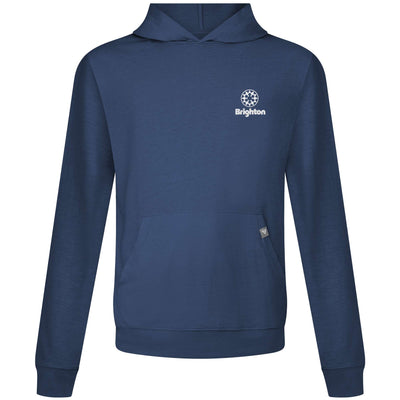 Brighton Men's Lightweight Tech Hoody White Small Chest Logo NAVY