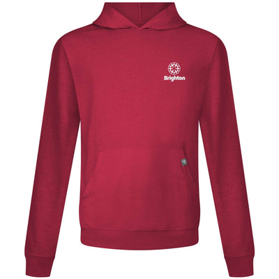 Brighton Men's Lightweight Tech Hoody White Small Chest Logo FLAME RED