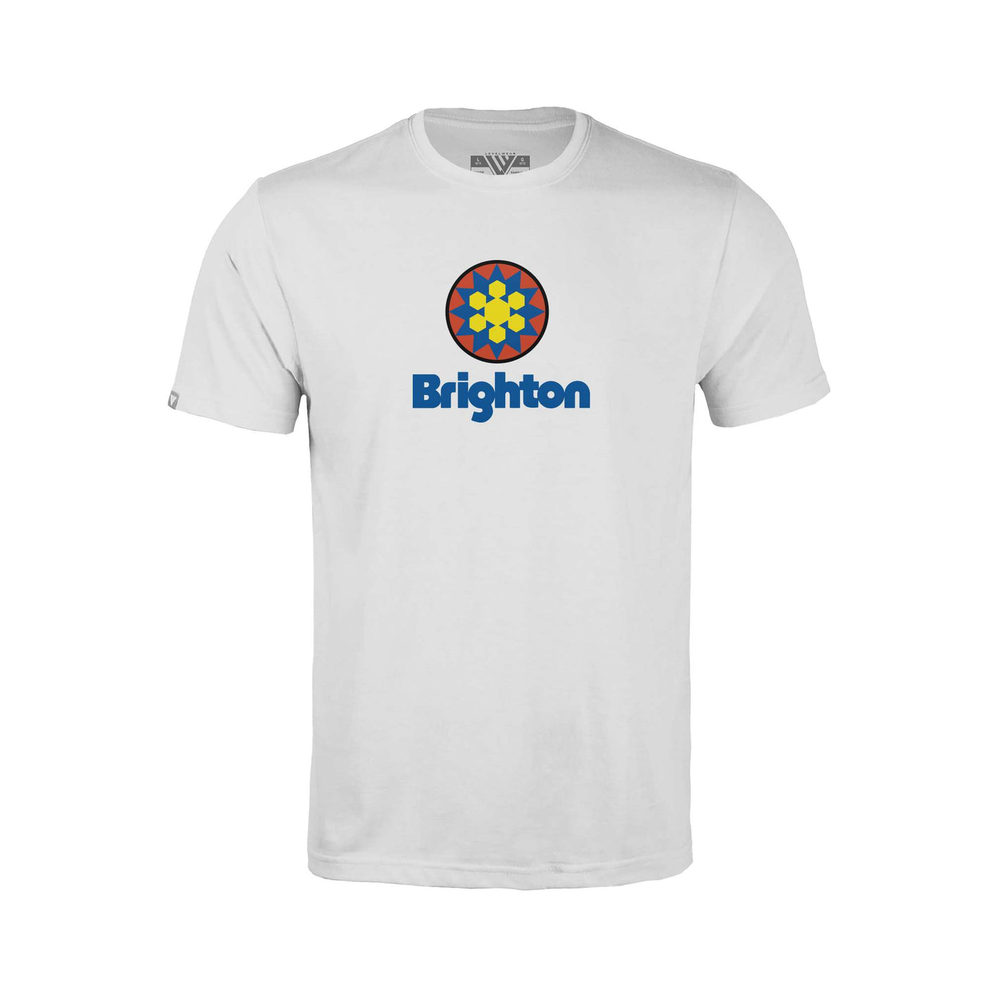 Brighton Kid's Classic T-Shirt Full Color Chest Logo WHITE