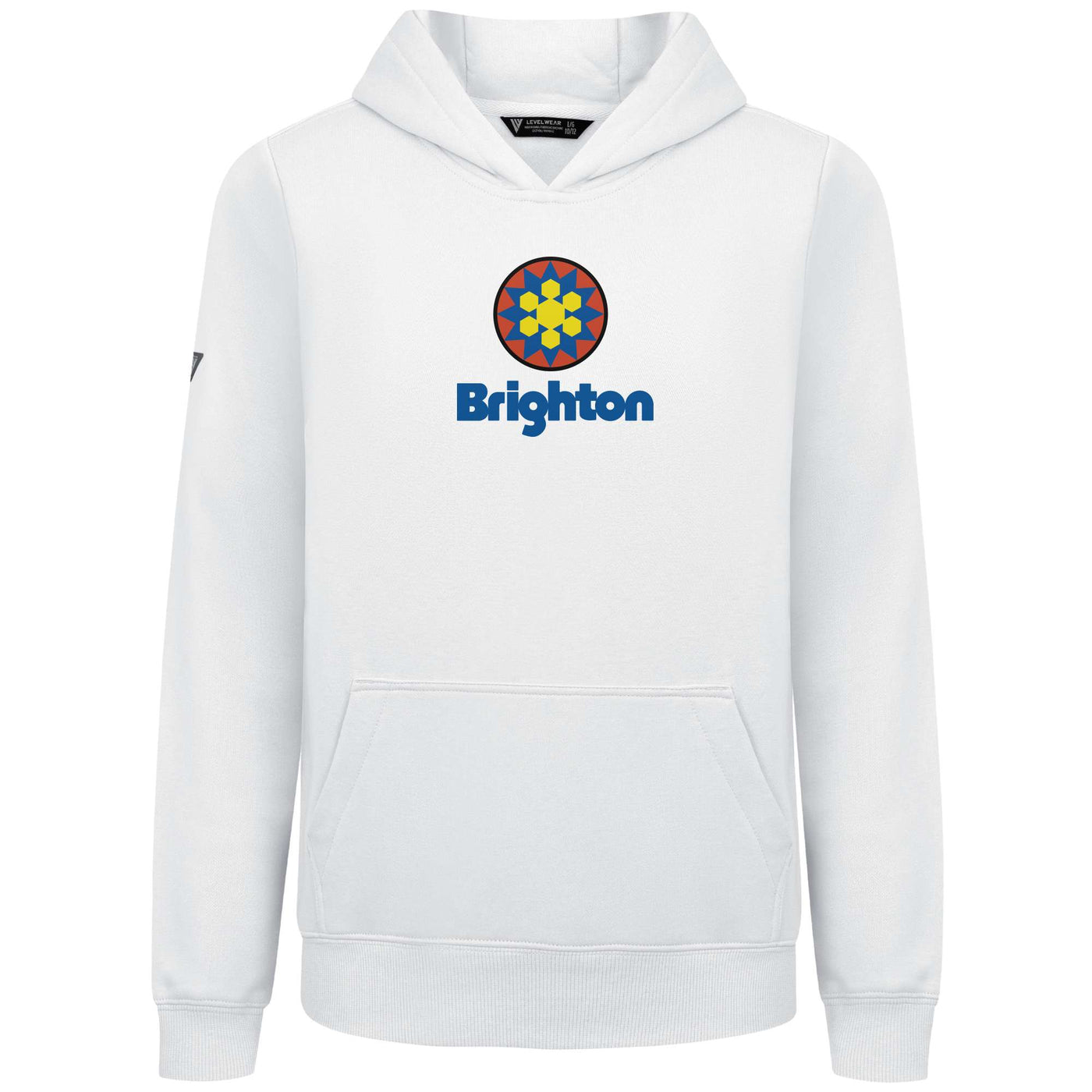 Brighton Kid's Hoody Full Color Chest Logo WHITE