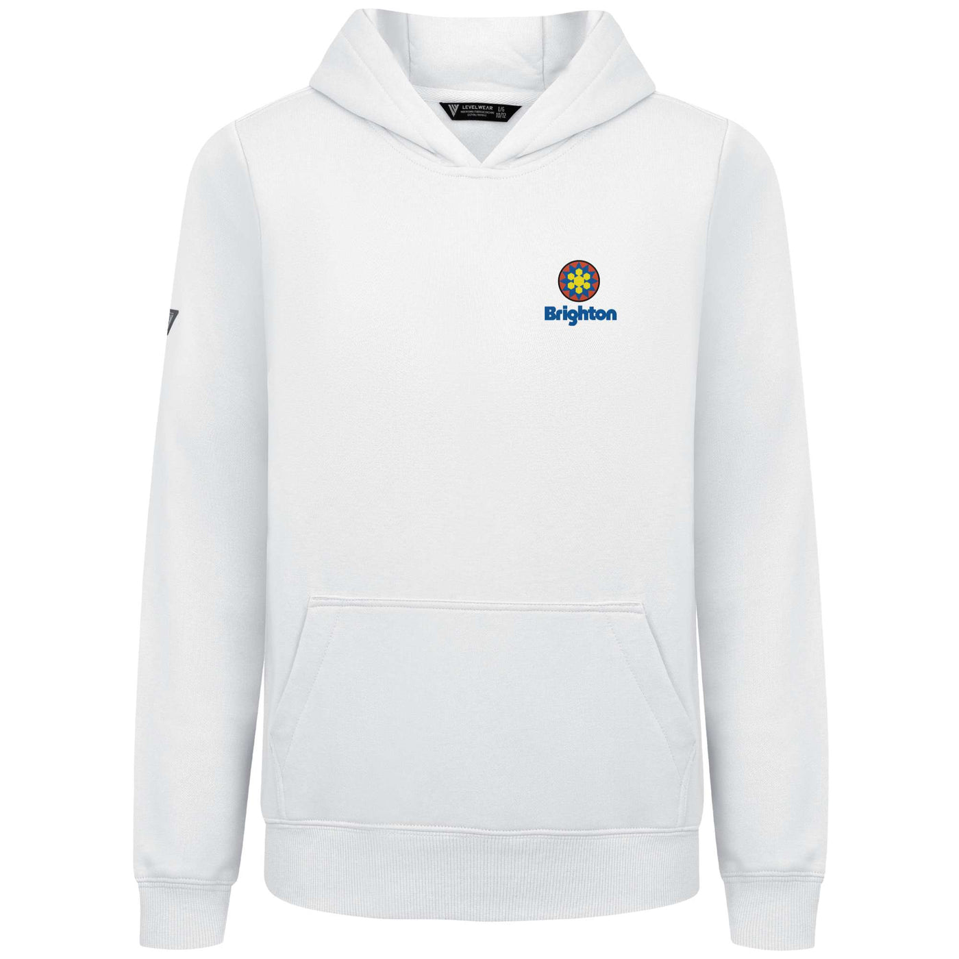 Brighton Kid's Hoody Full Color Small Chest Logo WHITE