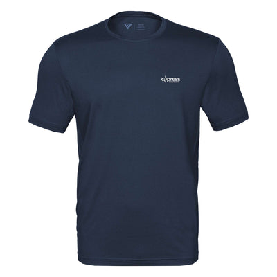 Cypress Tech T-Shirt White Small Chest Logo NAVY