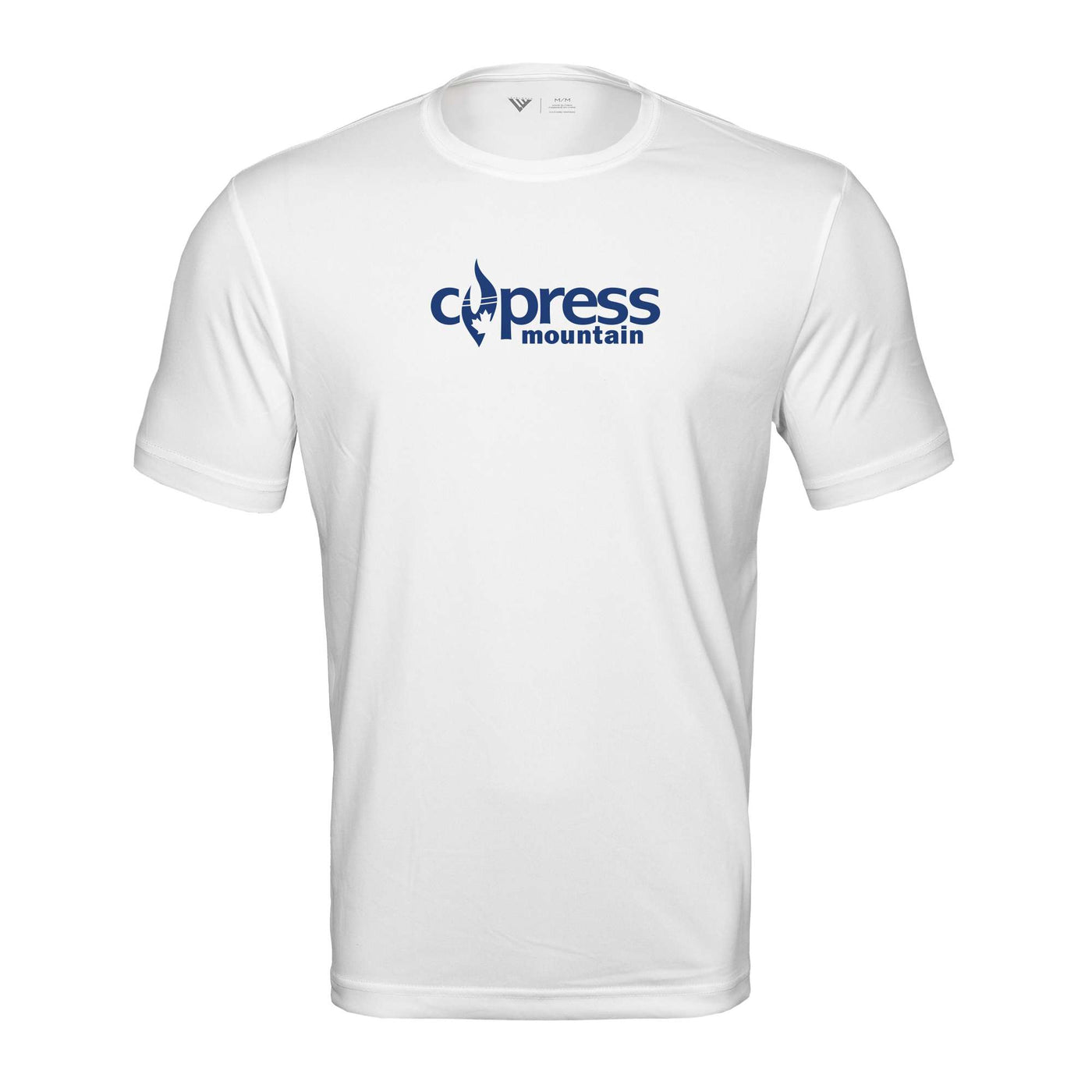 Cypress Tech T-Shirt Blue Chest Logo WHITE