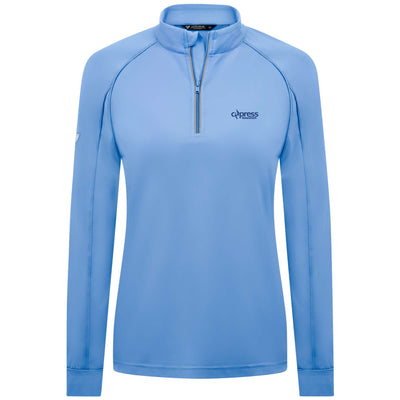 Cypress Women's Lightweight 1/4 Zip Blue Small Chest Logo ICE 2