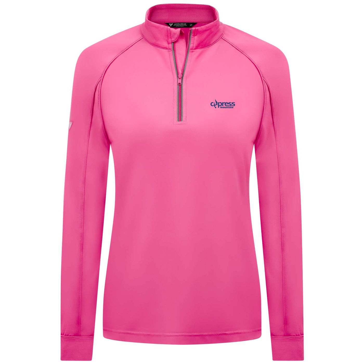 Cypress Women's Lightweight 1/4 Zip Blue Small Chest Logo DEEP PINK