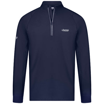 Cypress Men's Lightweight 1/4 Zip White Small Chest Logo NAVY