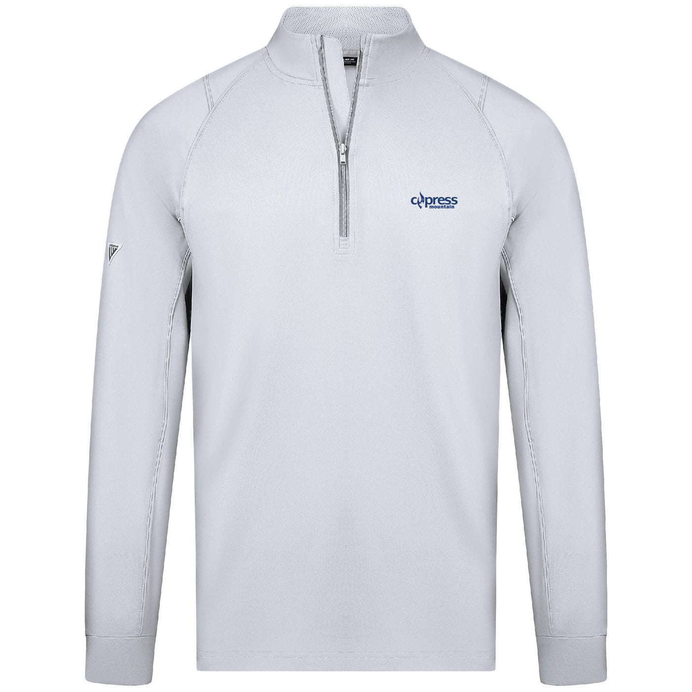 Cypress Men's Lightweight 1/4 Zip Blue Small Chest Logo WHITE