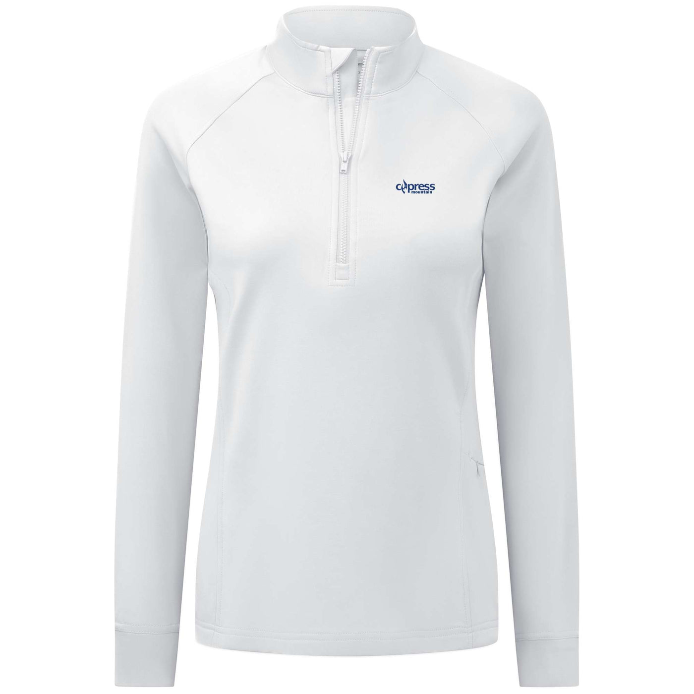 Cypress Women's Midweight 1/4 Zip Blue Small Chest Logo WHITE