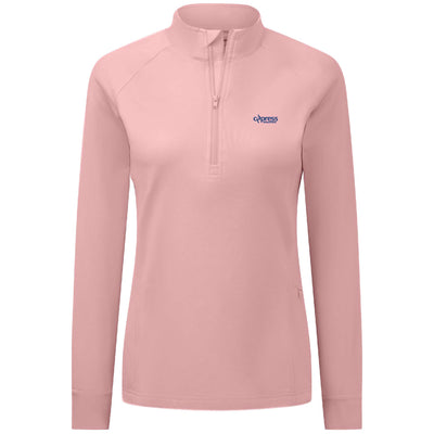 Cypress Women's Midweight 1/4 Zip Blue Small Chest Logo MAUVE PINK