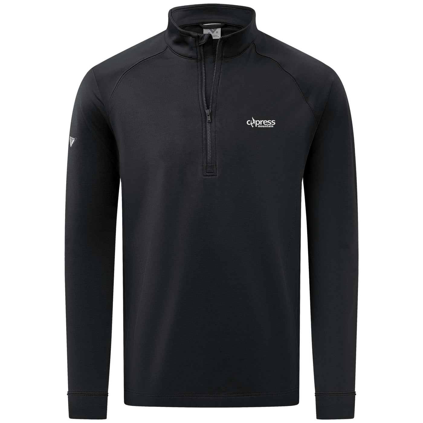 Cypress Men's Midweight 1/4 Zip White Small Chest Logo BLACK