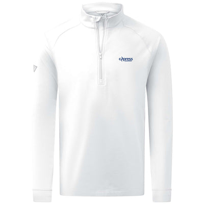 Cypress Men's Midweight 1/4 Zip Blue Small Chest Logo WHITE