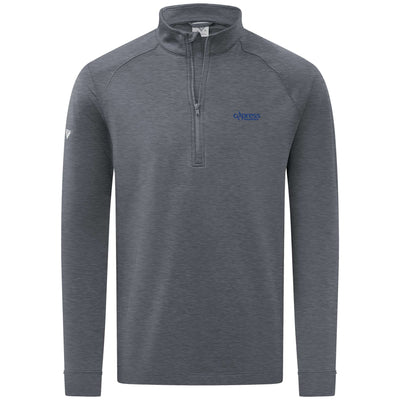 Cypress Men's Midweight 1/4 Zip Blue Small Chest Logo HEATHER CHARCOAL