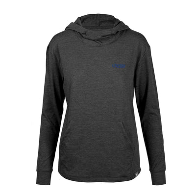 Cypress Women's Lightweight Tech Hoody Blue Small Chest Logo HEATHER CHARCOAL