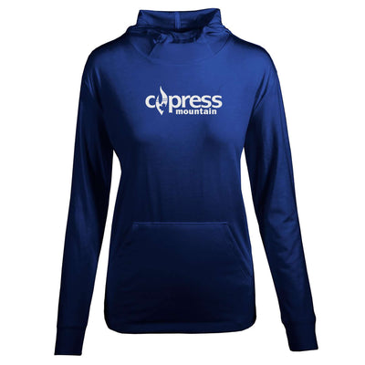 Cypress Women's Lightweight Tech Hoody White Chest Logo TEAM ROYAL