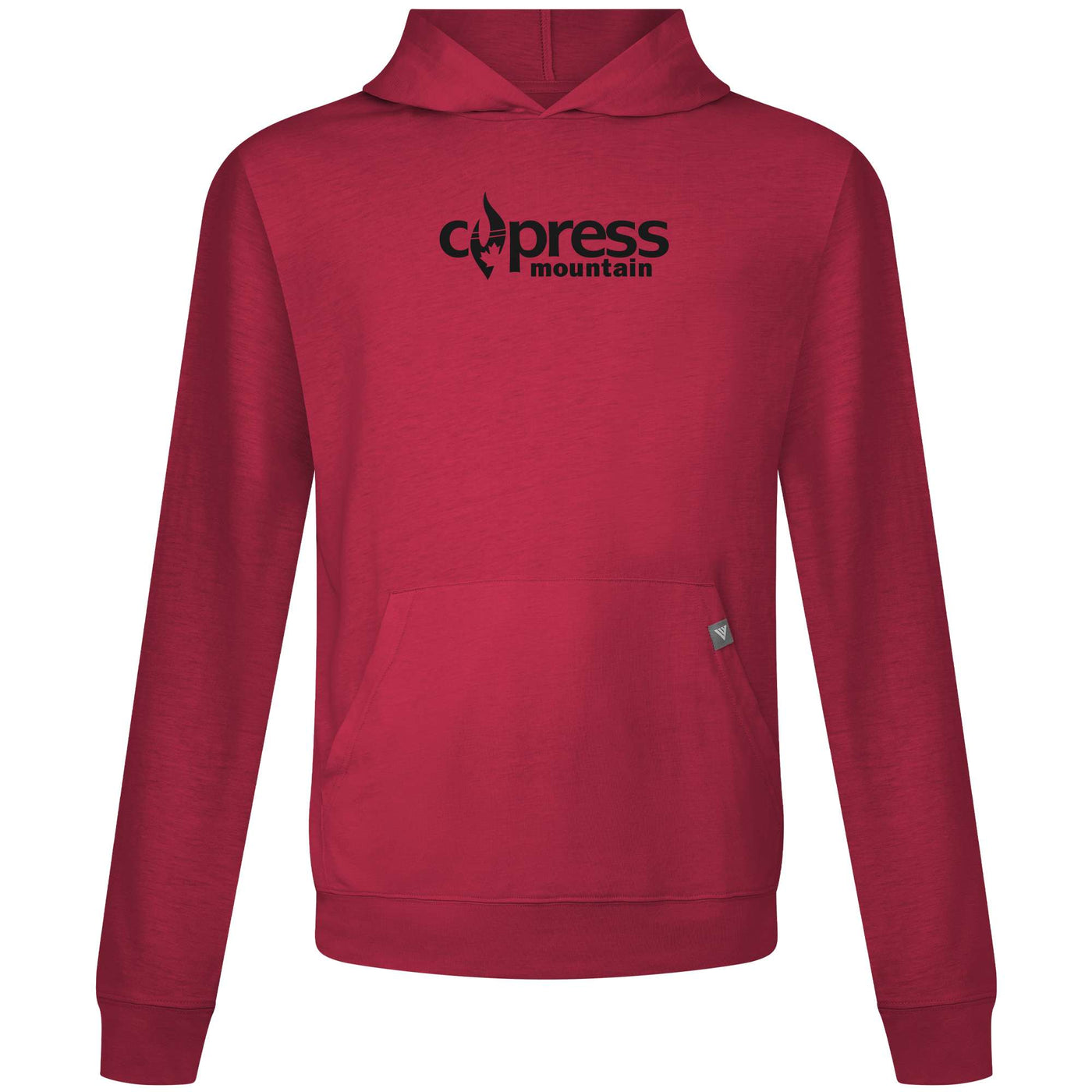 Cypress Men's Lightweight Tech Hoody Black Chest Logo FLAME RED