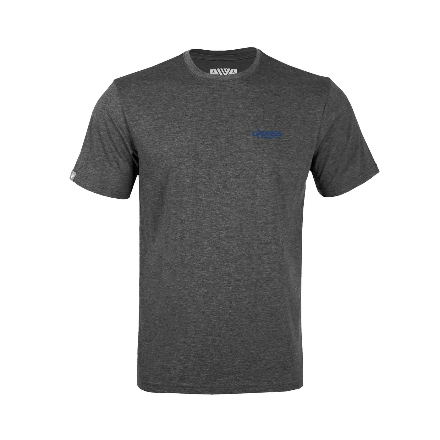 Cypress Kid's Classic T-Shirt Blue Small Chest Logo HEATHER CHARCOAL