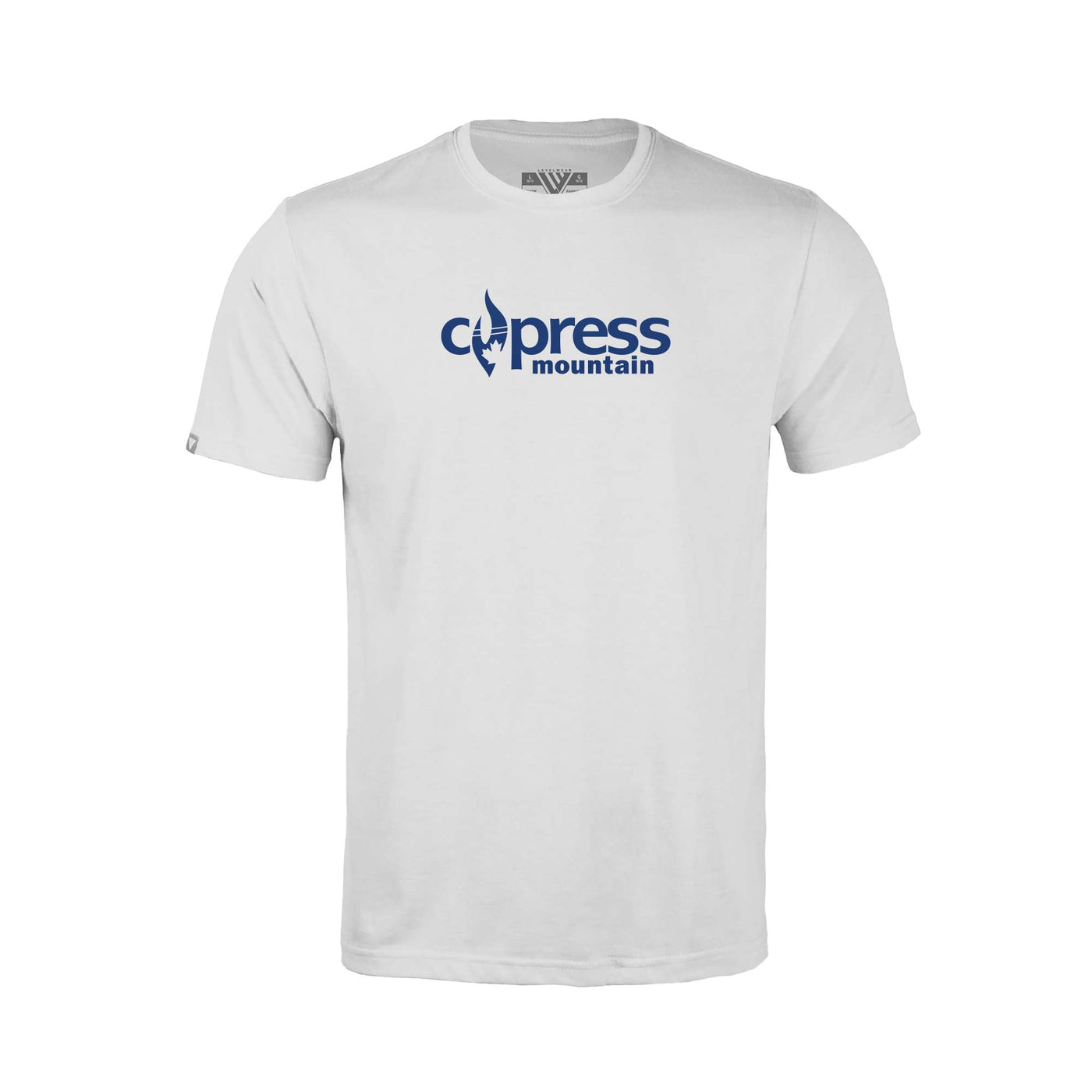 Cypress Kid's Classic T-Shirt Blue Chest Logo WHITE