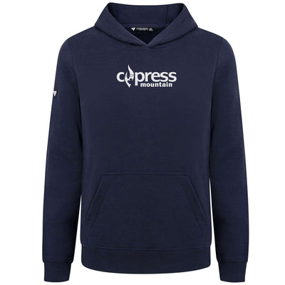 Cypress Kid's Hoody White Chest Logo NAVY