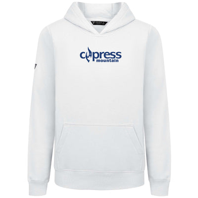 Cypress Kid's Hoody Blue Chest Logo WHITE