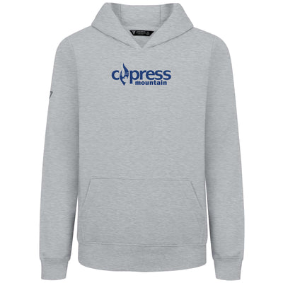 Cypress Kid's Hoody Blue Chest Logo HEATHER PEBBLE