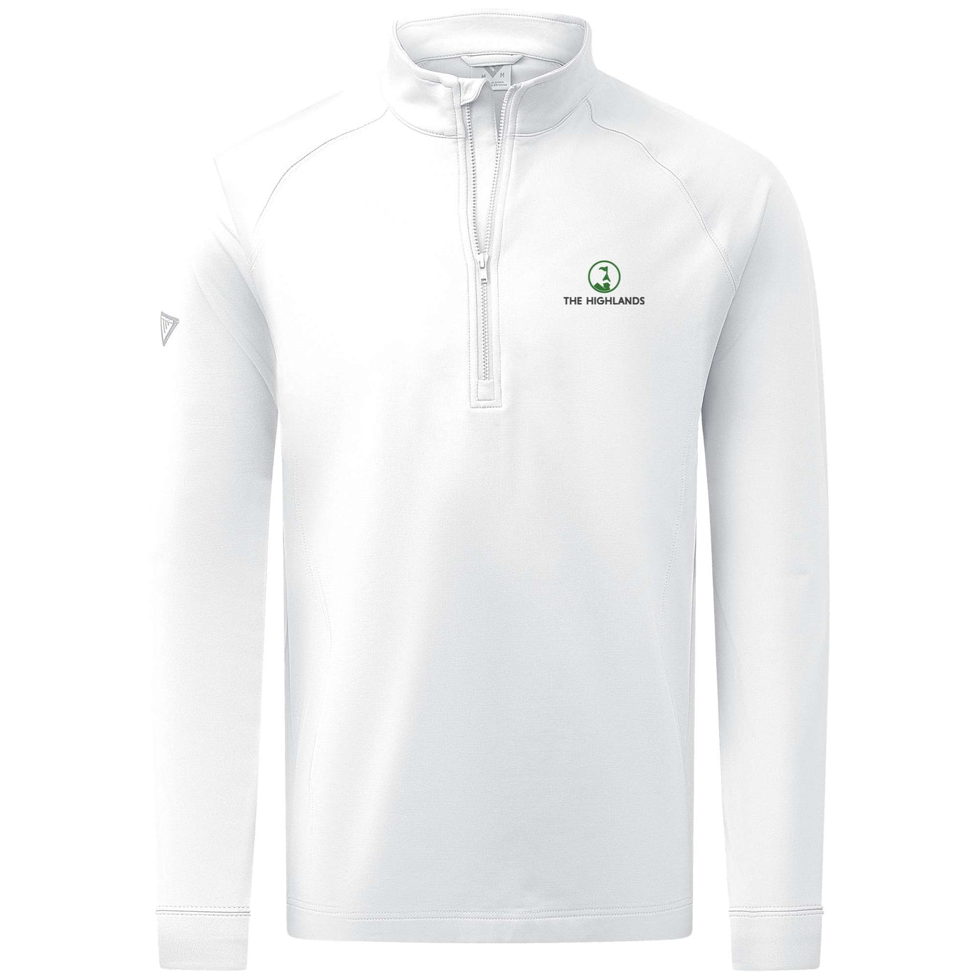 The Highlands Men's Midweight 1/4 Zip Green Small Chest Logo WHITE