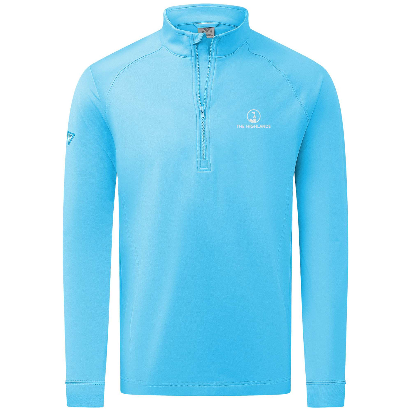 The Highlands Men's Midweight 1/4 Zip White Small Chest Logo NORSE BLUE