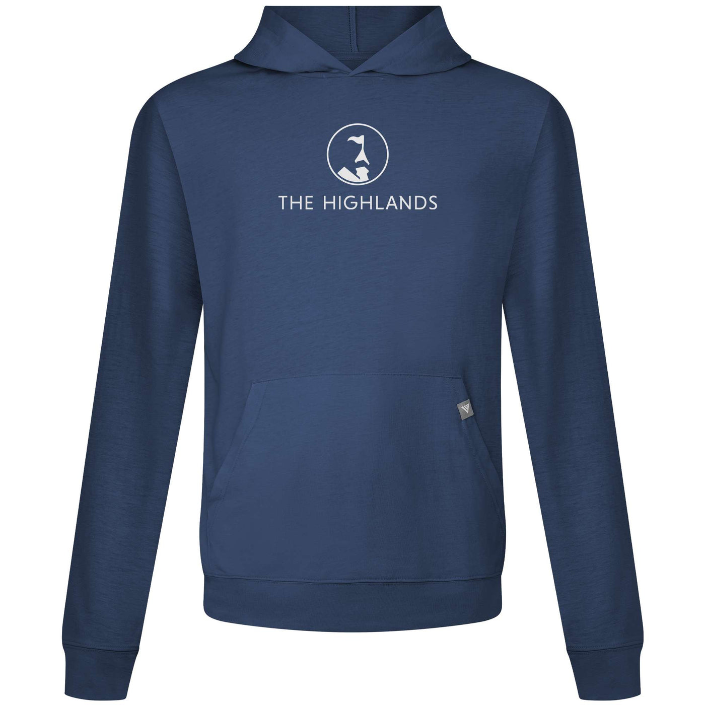 The Highlands Men's Lightweight Tech Hoody White Chest Logo NAVY