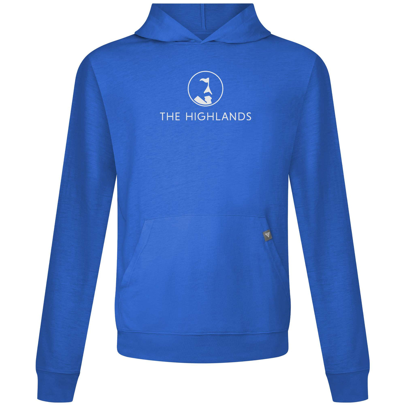 The Highlands Men's Lightweight Tech Hoody White Chest Logo TEAM ROYAL