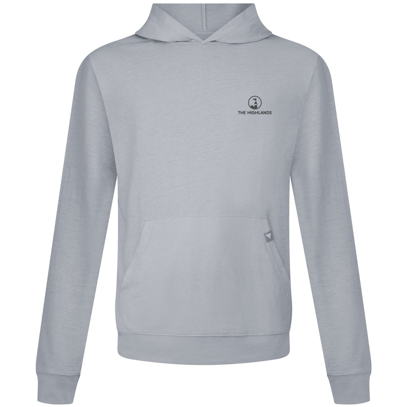 The Highlands Men's Lightweight Tech Hoody Grey Small Chest Logo PEBBLE