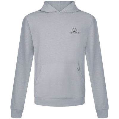 The Highlands Men's Lightweight Tech Hoody Grey Small Chest Logo PEBBLE