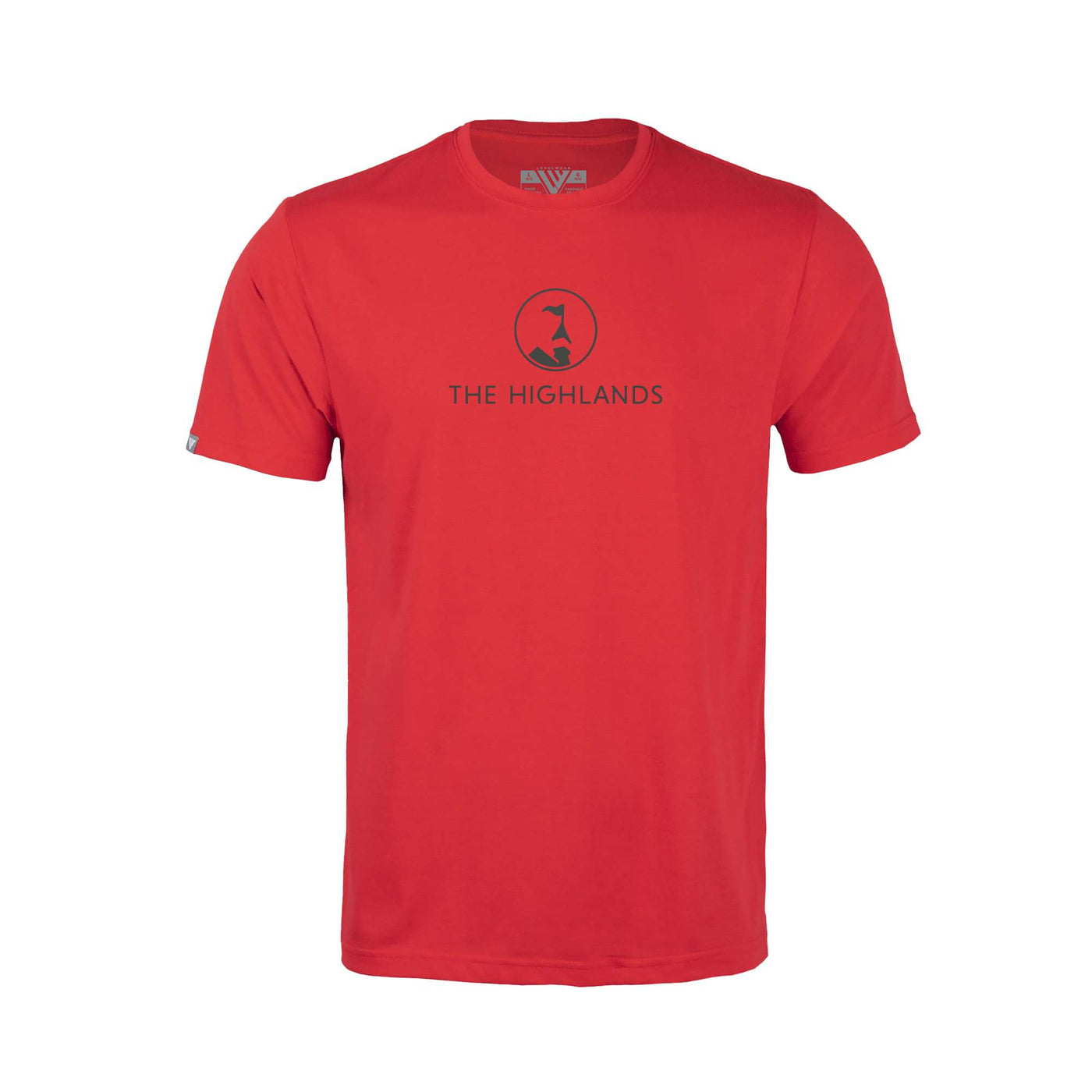 The Highlands Kid's Classic T-Shirt Grey Chest Logo SOLID RED