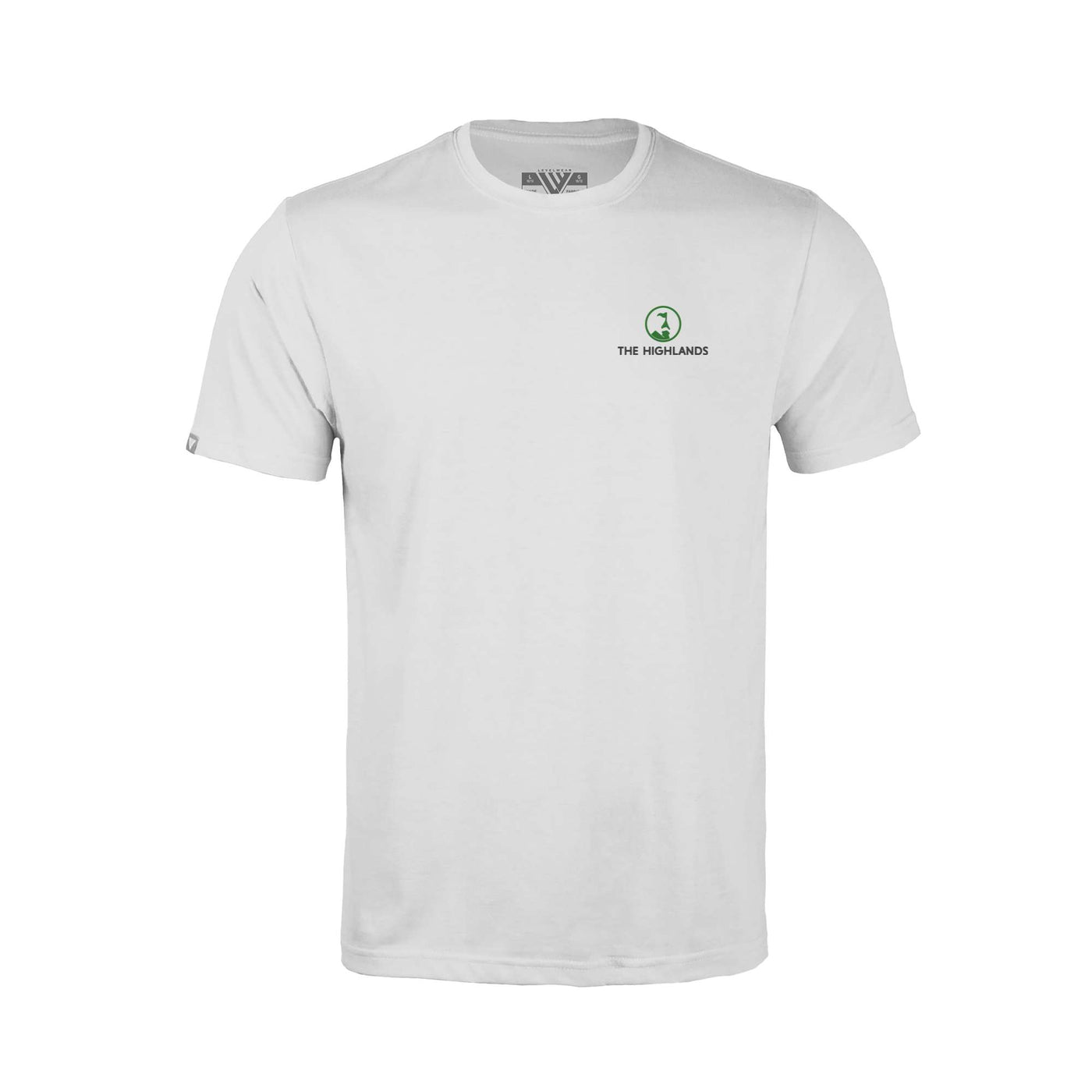 The Highlands Kid's Classic T-Shirt Green Small Chest Logo WHITE