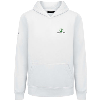 The Highlands Kid's Hoody Green Small Chest Logo WHITE