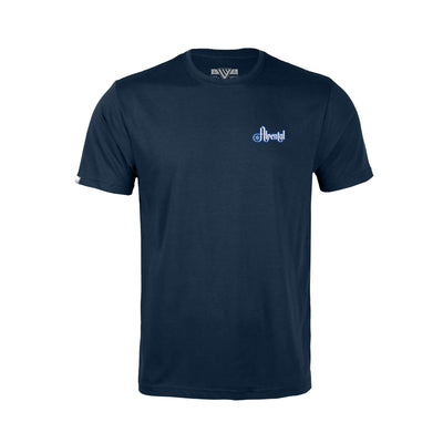 Alpental Kid's Classic T-Shirt Full Color Small Chest Logo Solid Navy