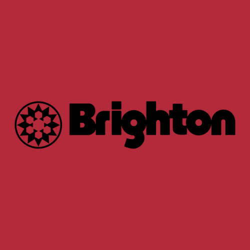 Brighton Adult Crewneck Black Chest Logo Red 