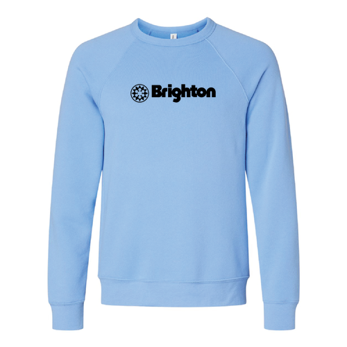 Brighton Adult Crewneck Black Chest Logo Carolina Blue 