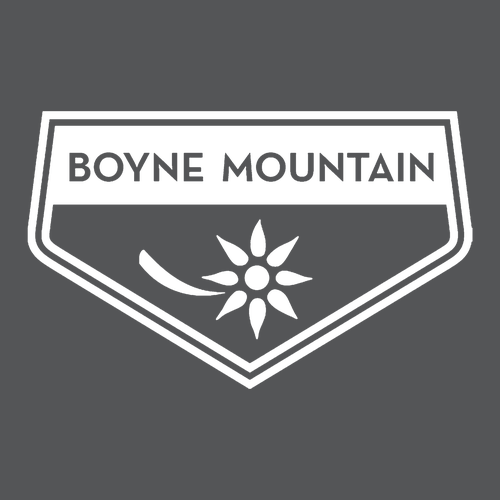 Boyne Mountain Adult Crewneck White Chest and Back Logo Asphalt 