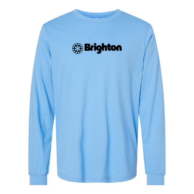 Brighton Adult Long Sleeve Black Chest Logo Carolina Blue 