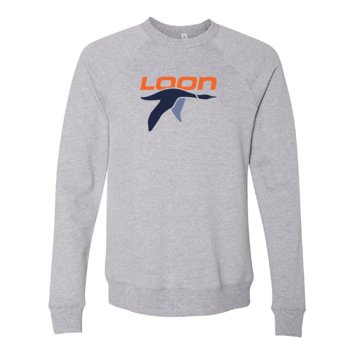 Loon Mountain Adult Crewneck Full Color Chest Logo Athletic Heather