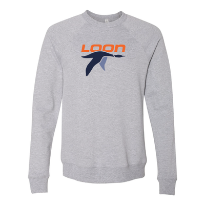 Loon Mountain Adult Crewneck Full Color Chest Logo Athletic Heather