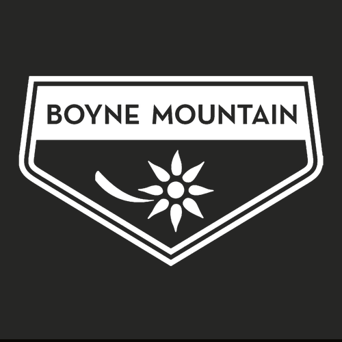 Boyne Mountain Adult Long Sleeve White Chest and Back Logo Black 
