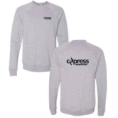 Cypress Adult Crewneck Blue Chest and Back Logo Athletic Heather 