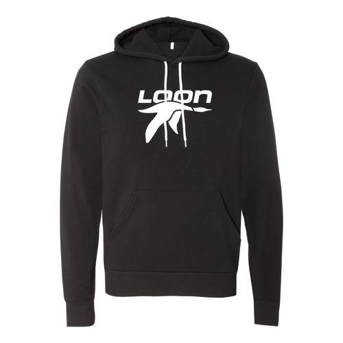Loon Mountain Adult Hoodie White Chest Logo Black