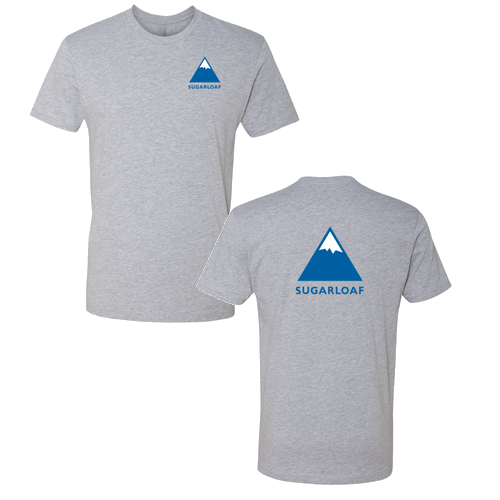 Sugarloaf Adult T-Shirt Full Color Chest and Back Logo Heather Grey