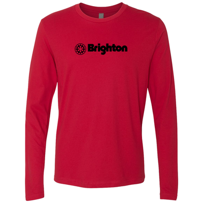 Brighton Adult Long Sleeve Black Chest Logo Red 