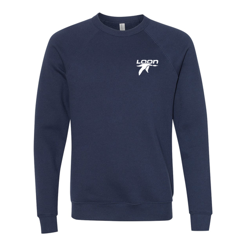 Loon Mountain Adult Crewneck White Chest and Back Logo Navy