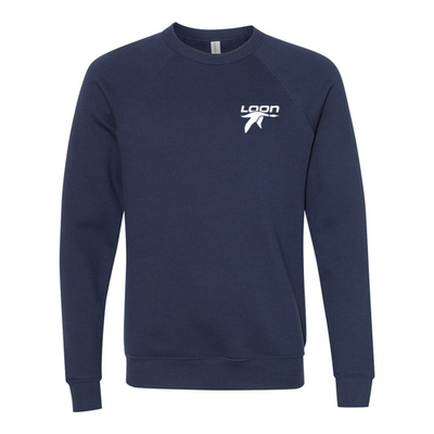 Loon Mountain Adult Crewneck White Chest and Back Logo Navy