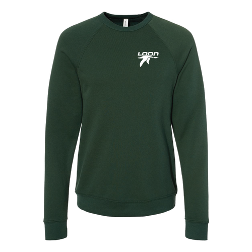 Loon Mountain Adult Crewneck White Chest and Back Logo Forest