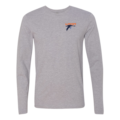 Loon Mountain Adult Long Sleeve Full Color Chest and Back Logo Heather Grey